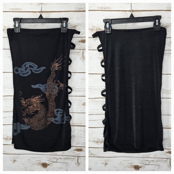 Leg Avenue Tube Dress Elastic Side Slits Size 0/Small - Picture 4 of 4